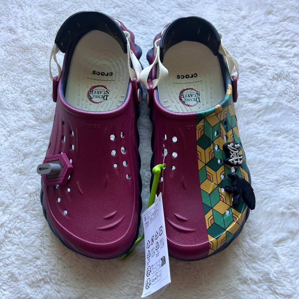 Crocs Demon Slayer Giyu Tomioka Echo Clog Burgundy Mens 9 Womens 11 NEW